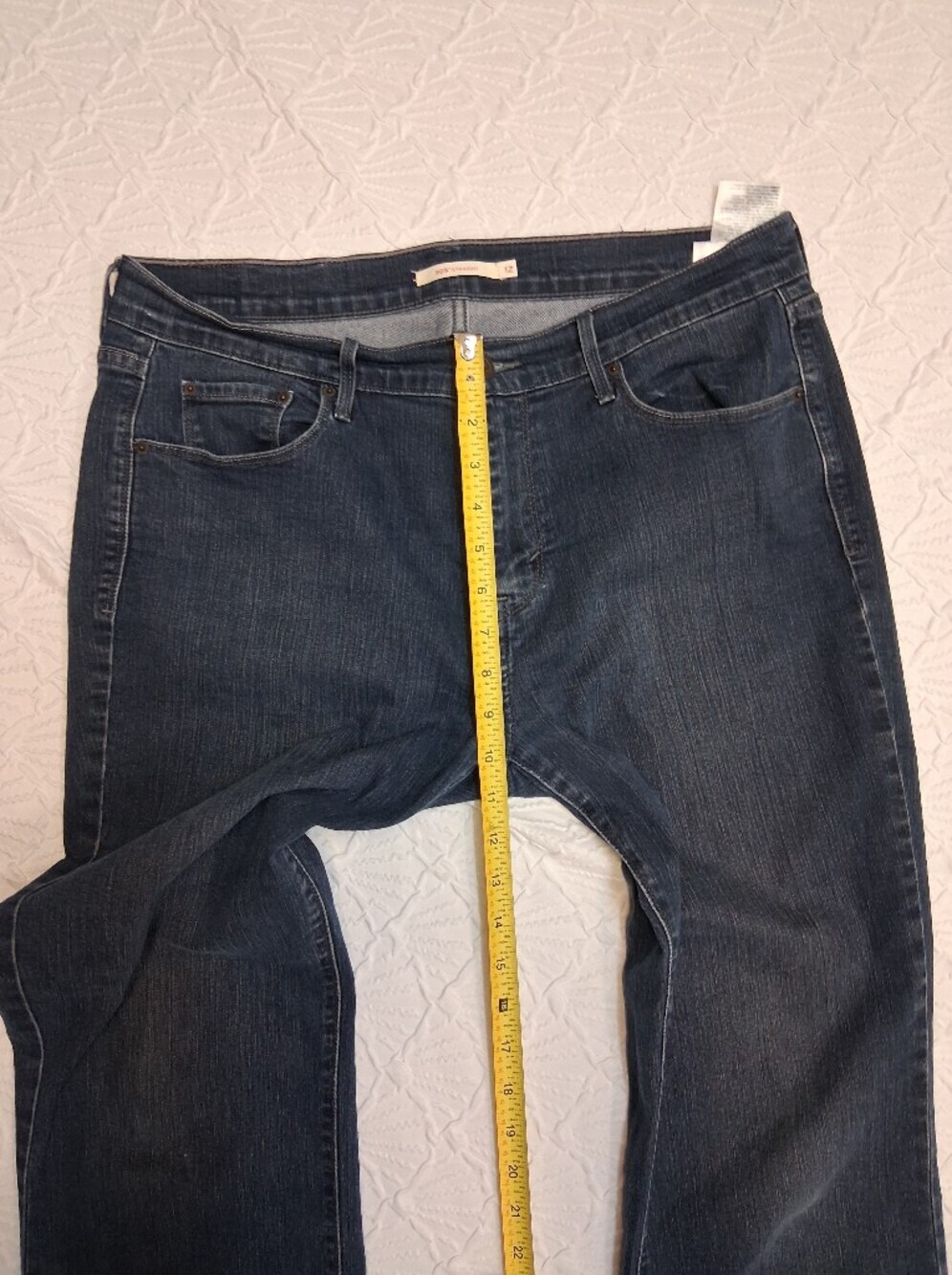 Levi 505 Strauss & Co. Jeans with Leather Patch - Dark Indigo Size 12 - Picture 13 of 17